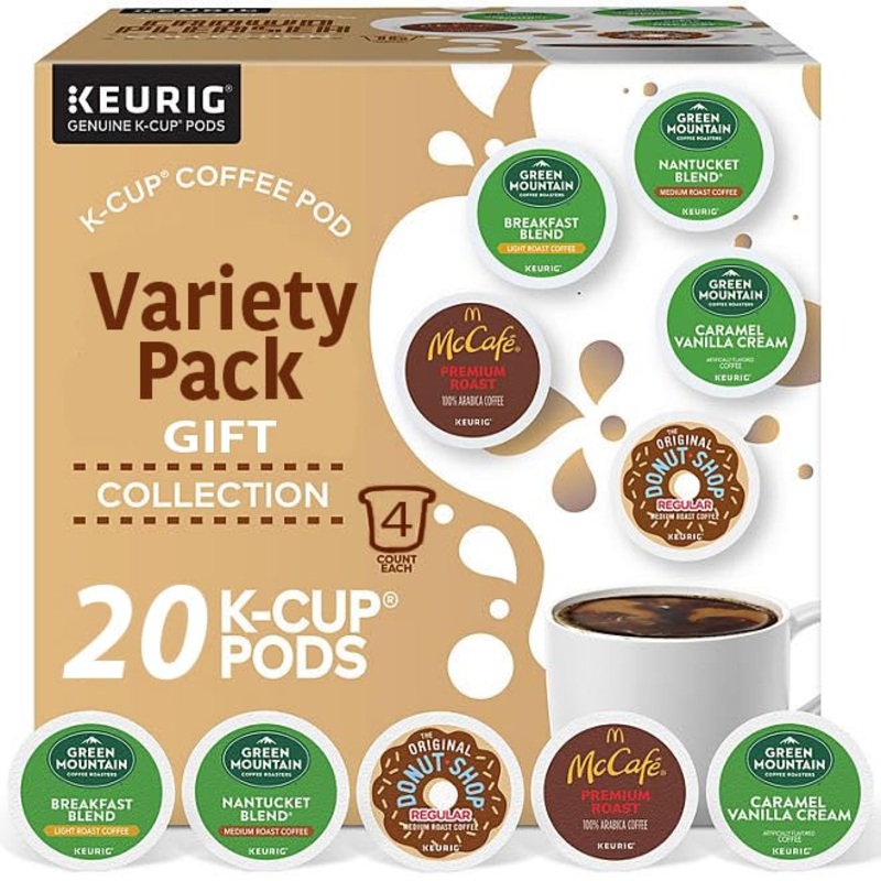 Famous Brands K-Cups Variety Pack | Gift Box | Single Serve Pods | Assorted Pack By Office Roast | Compatible With Keurig | 20 C