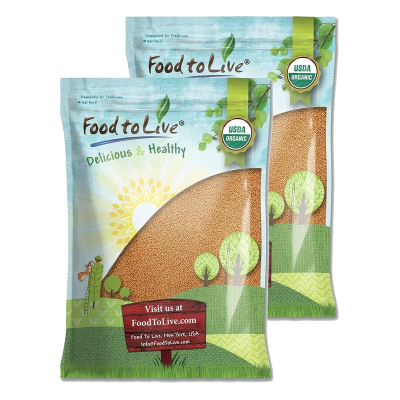 Food To Live – Organic Yellow Mustard Seeds, 20 Pounds – Non-Gmo, Whole Dried Spice, Vegan, Kosher, Bulk. Spicy, Pungent Flavor.