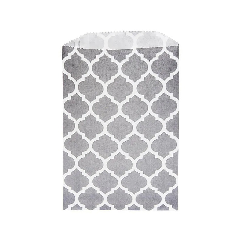 Grey Casablanca Pattern Candy Bags: 25-Piece Pack