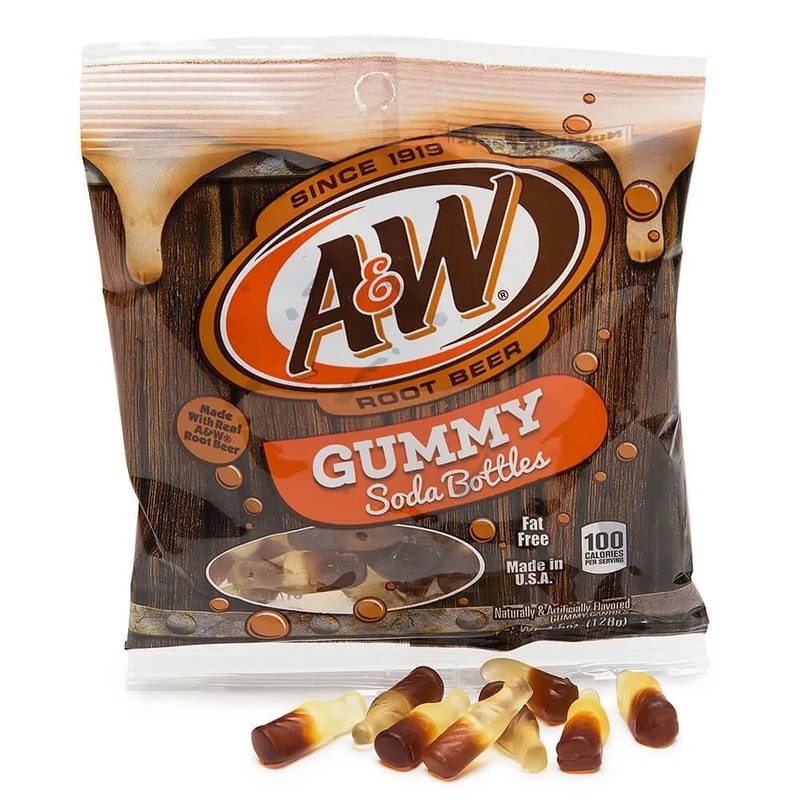 Gummy Soda Bottles Candy Bags – A&W Root Beer: 6-Piece Display