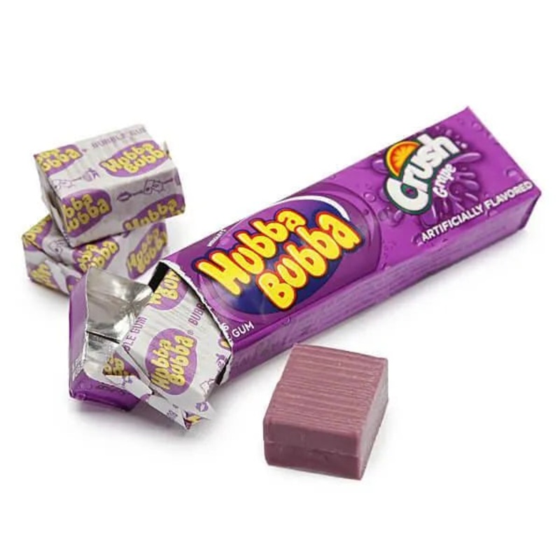 Hubba Bubba Bubble Gum Packs – Grape Crush: 18-Piece Box
