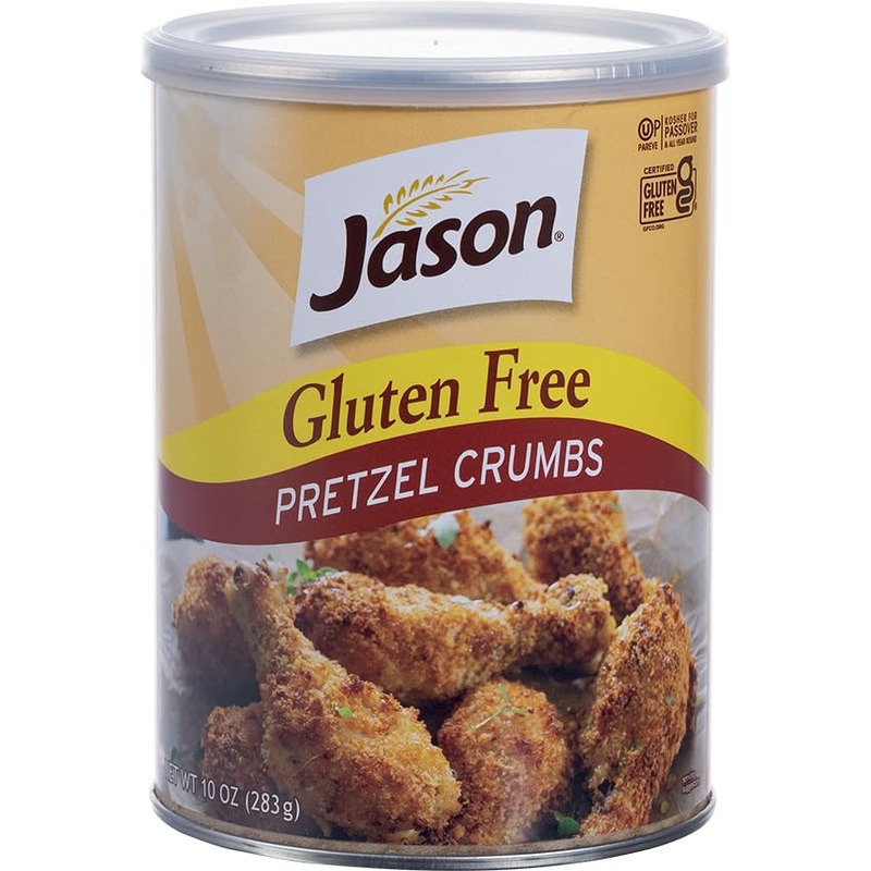 Jason Gluten Free Pretzel Crumbs, 10Oz (2 Pack) | Gluten Free Bread Crumbs For Stuffing & Breading | Kosher For Passover