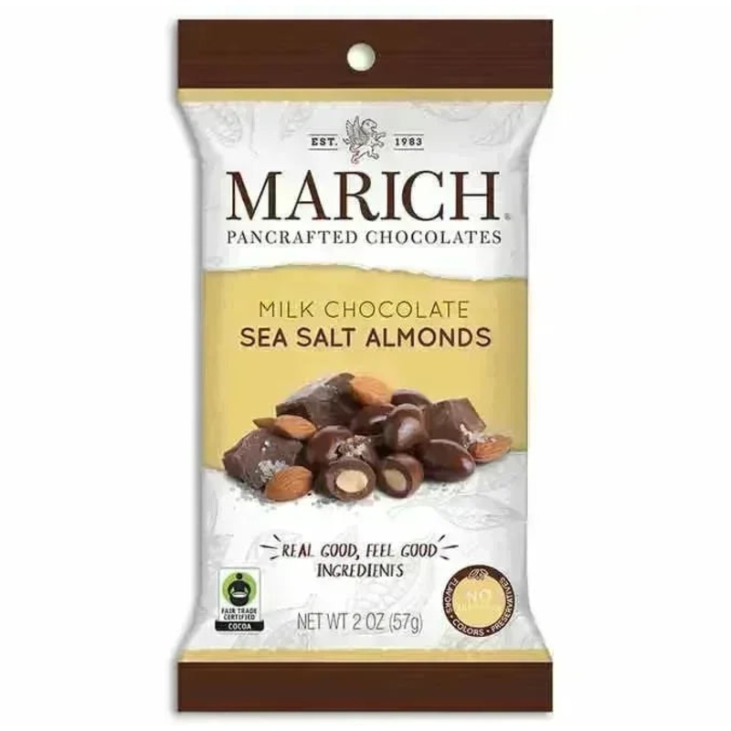 Marich Milk Chocolate Sea Salt Almonds: 12-Piece Box