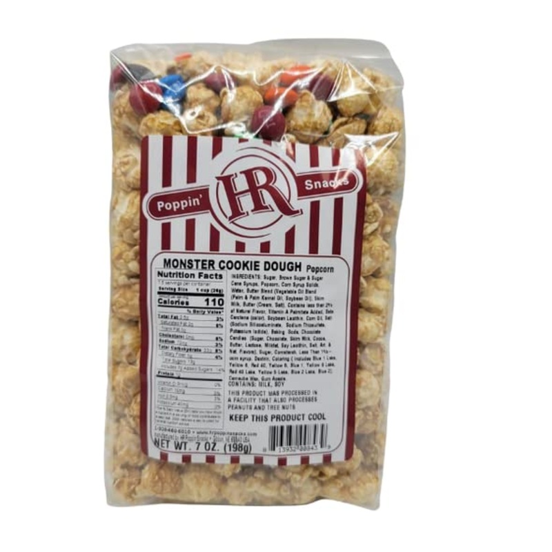 Monster Cookie Dough Popcorn | Produced In Gibbon, Nebraska | Made In Usa | Hr Poppin’ Snacks