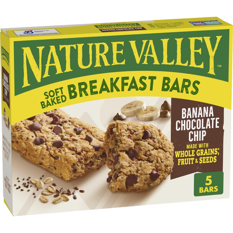 Nature Valley Soft Baked Breakfast Bars, Banana Chocolate Chip, Morning Snacks, 5 Count, 8.85 Oz