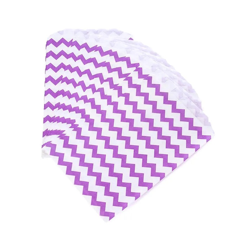 Purple Chevron Stripe Candy Bags: 25-Piece Pack