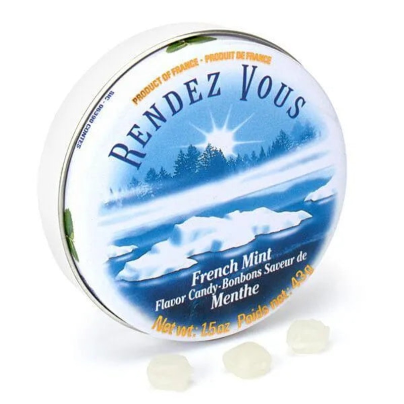 Rendez Vous Mini Bon Bons Tins – French Mint: 12-Piece Box