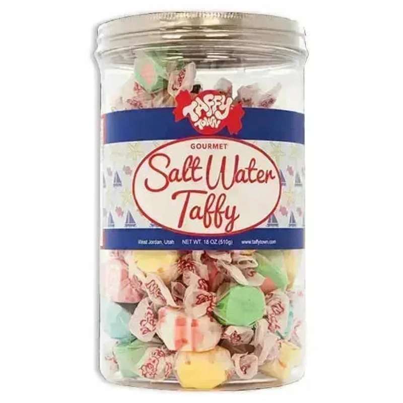 Salt Water Taffy Assorted Gift Canister: 6-Piece Case
