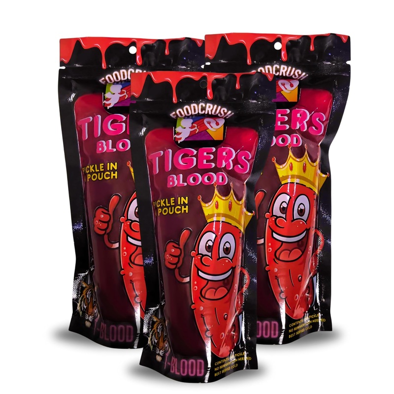 Tigers Blood Pickle In A Pouch X3 (Pack Of 3) By Food Crush. (Coconut, Cherry Flavors) Tiktok Trend Items Similar To The Chamoy