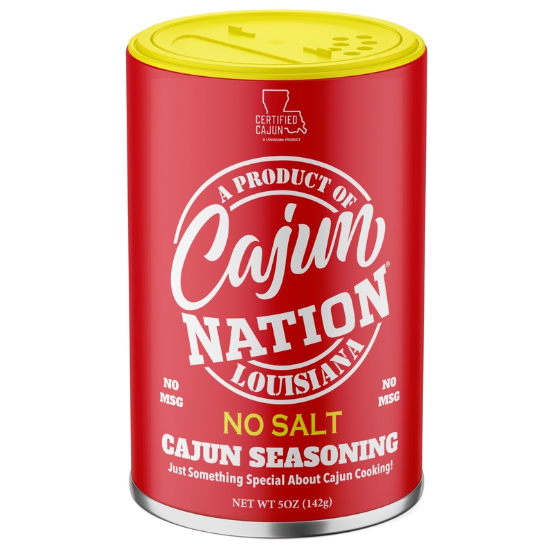 Cajun Nation No Salt Cajun Seasoning (Flavor Without The Salt), 5 Ounce Blend Of Flavorful Spices With No Msg, Gluten Free And G