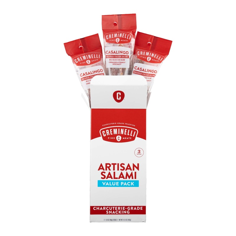 Creminelli Casalingo Salami, (3 Count, 5.5Oz), Humanely Raised Pork*, No Added Nitrates Or Nitrites, No Artificial Ingredients,