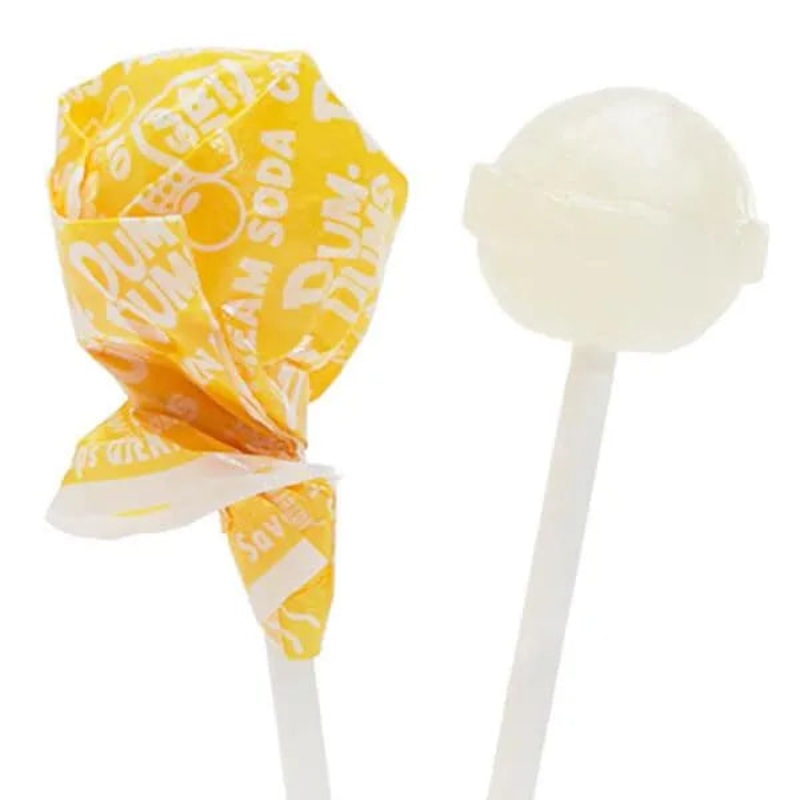 Dum Dums Yellow Party Pops – Cream Soda: 75-Piece Bag