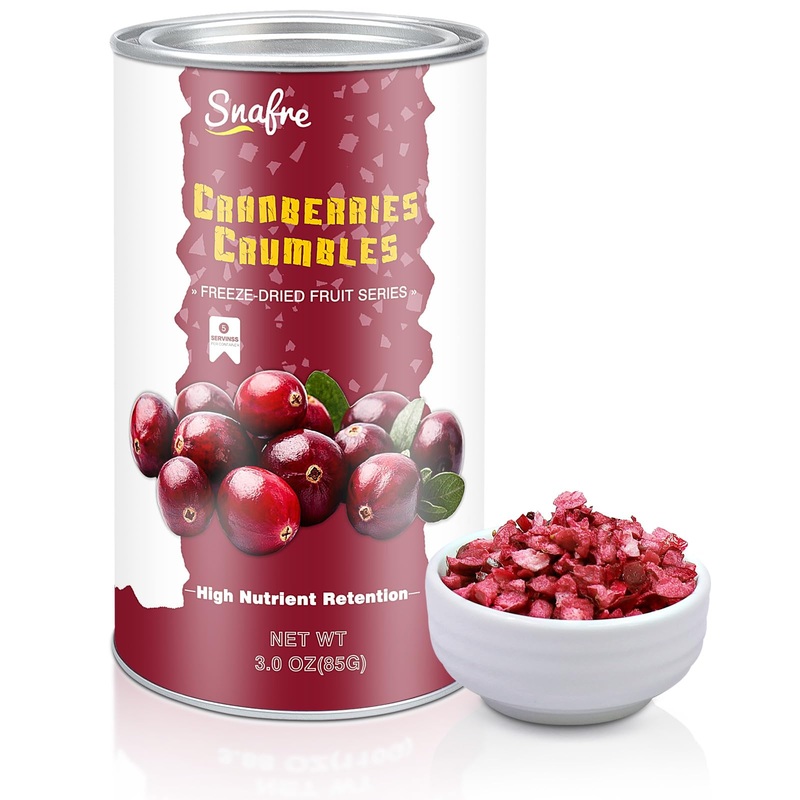 Freeze Dried Cranberries Pieces, Frozen Cranberries, No Added Sugar, 100% Natural, Freeze Dried Fruit For Cooking, Cereal, Yogur