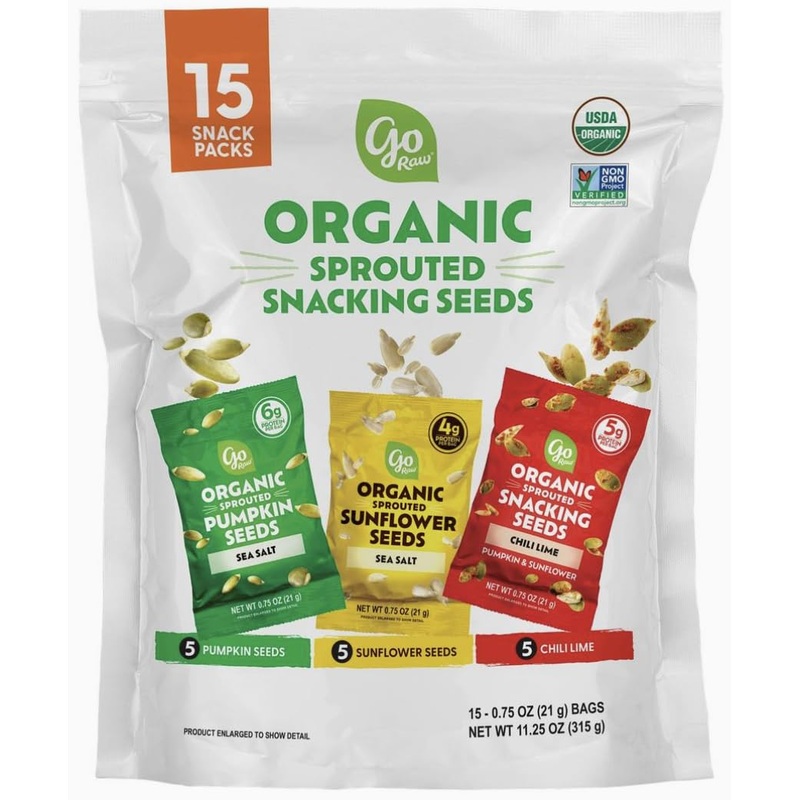 Go Raw Organic Sprouted Snacking Seeds – 15 Pack