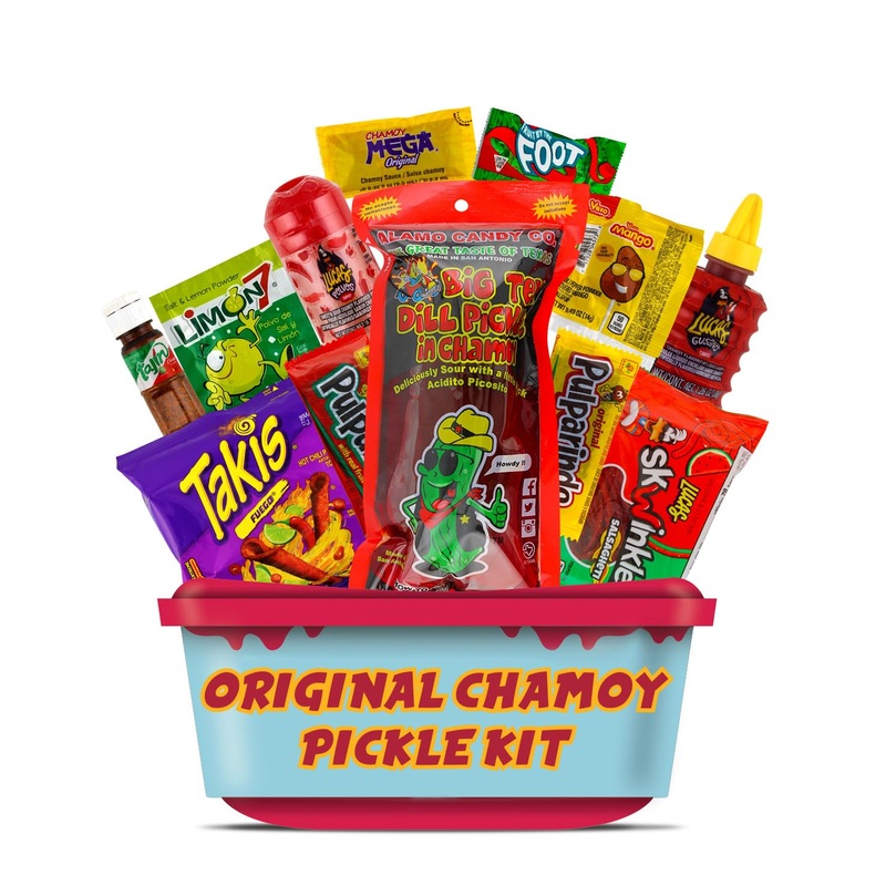 Original Chamoy Pickle Kit, Ready To Make The Famous Tiktok Trend, Includes Alamo Dill Pickle, Baby Lucas, Lucas Gusano, Skwinkl