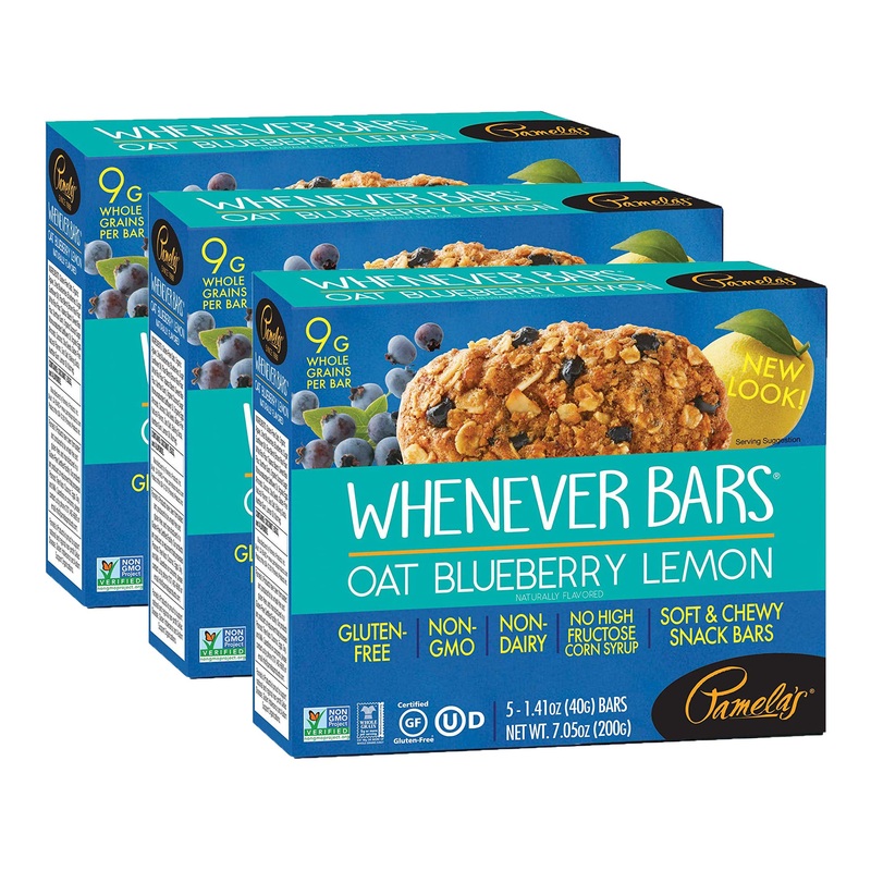 Pamelas Products Gluten Free Oat Blueberry Lemon Bar – 5 Count (Pack Of 3)