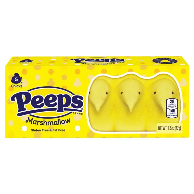 Peeps Marshmallow Chicks Candy – Yellow: 24-Piece Case