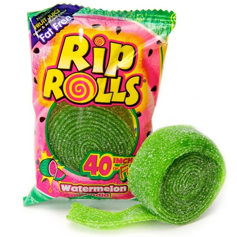 Sour Rip Rolls – Watermelon: 24-Piece Display