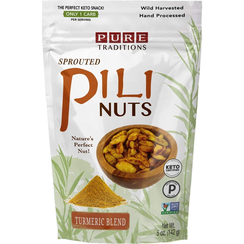 Sprouted Pili Nuts, Turmeric Blend, Certified Paleo & Keto (5 Oz)