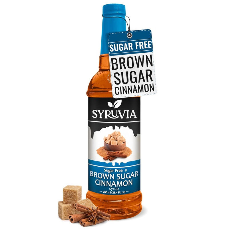 Syruvia Sugar-Free Brown Sugar Cinnamon Coffee Flavoring Syrup 25.4Oz – 0 Calories, Kosher, And Gluten-Free. Perfect For Drinks,