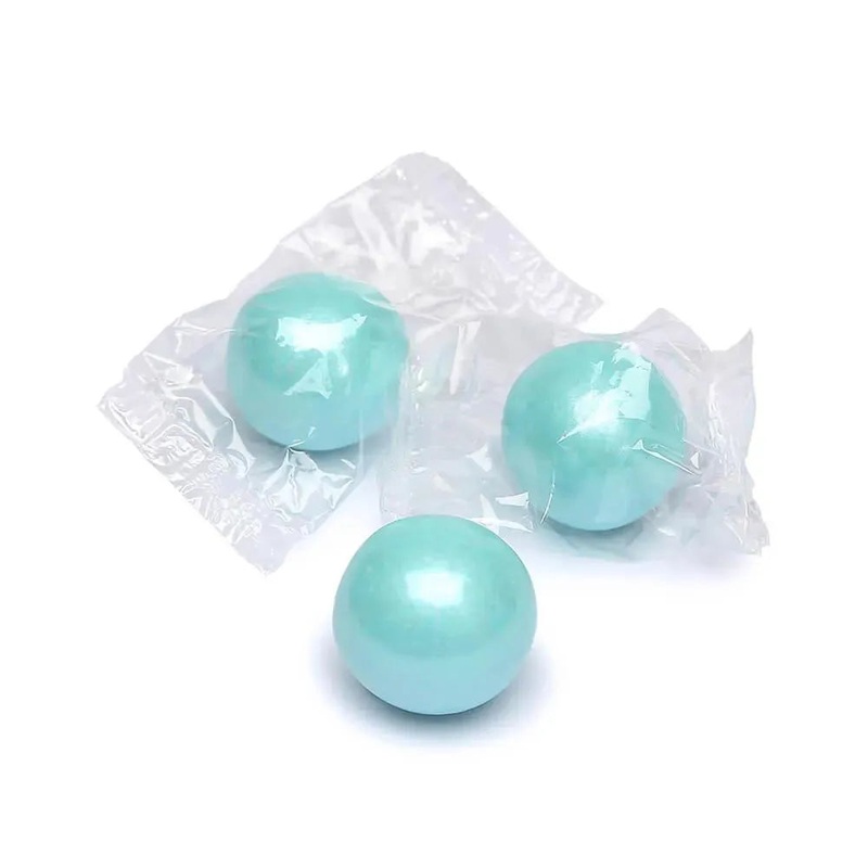 Wrapped 3/4-Inch Gumballs – Shimmer Powder Blue: 100-Piece Bag