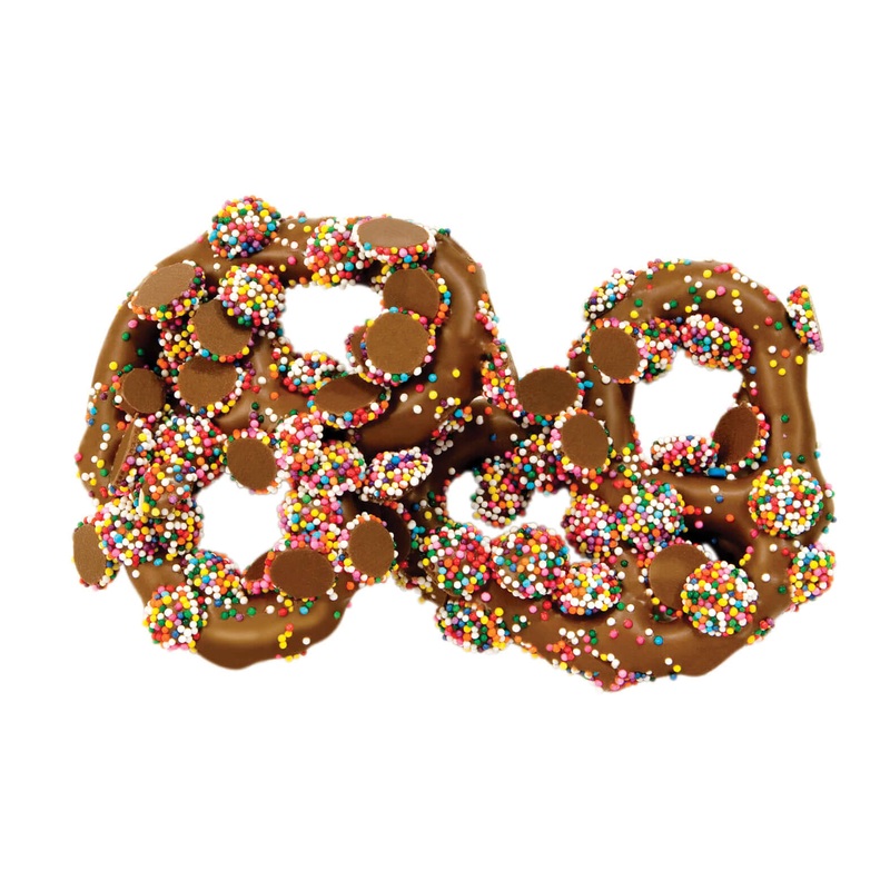 Asher Milk Gourmet Pretzel with Mini Choc Nonpareils 6lb