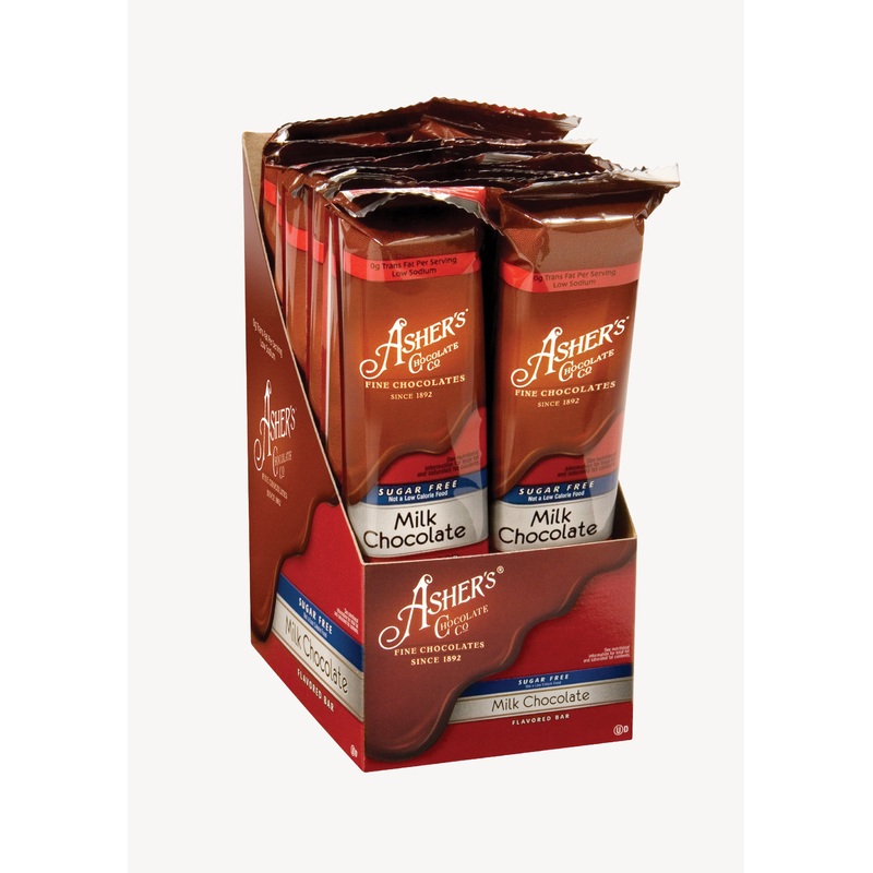 Asher SF Solid Mk Choc Bar 12ct