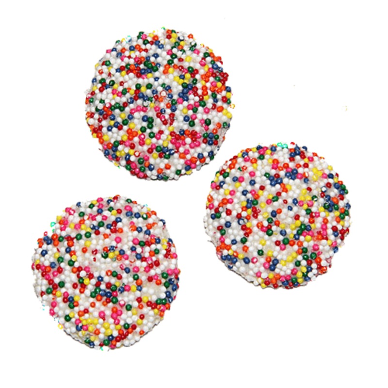 Asher White Chocolate Nonpareils with Multi Color Seeds 7lb