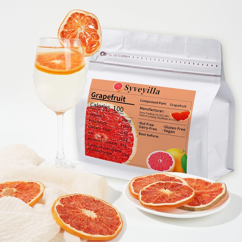 Dried Grapefruit Slices,Dehydrated Grapefruit Slices 8.82Oz/250G Perfect For Cocktails,Fruit Tea, Garland, Crafts And Baking Swe