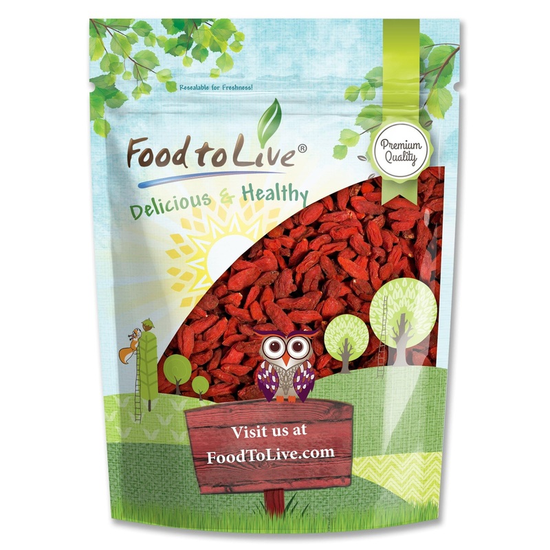 Food To Live Goji Berries, 12 Ounces Sun-Dried, Large And Juicy, Unsweetened, Vegan, Bulk. High In Iron, Vitamins A, And C. Frui
