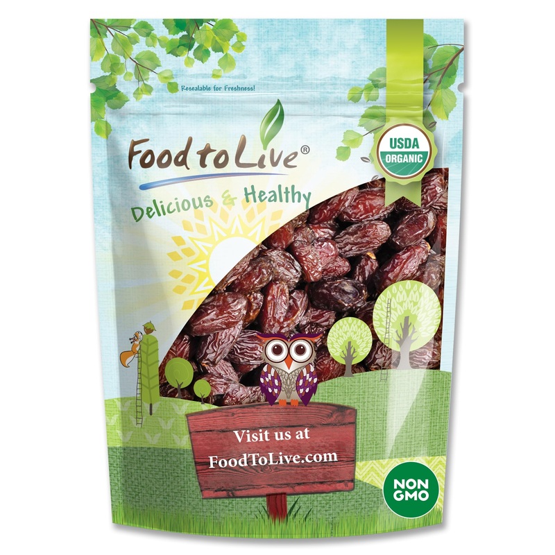 Food To Live Organic California Medjool Dates, 1 Pound – Soft & Juicy Nature’S Candy. Non-Gmo Whole Dry Fancy Dates With Pits. P