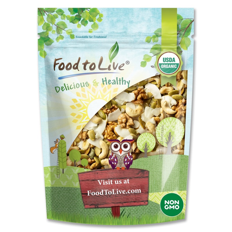 Food To Live – Organic Coconut And Friends Trail Mix, 1 Pound – Raw And Non-Gmo Snack Mix Contains Coconut Chips, Cashews, Pumpk
