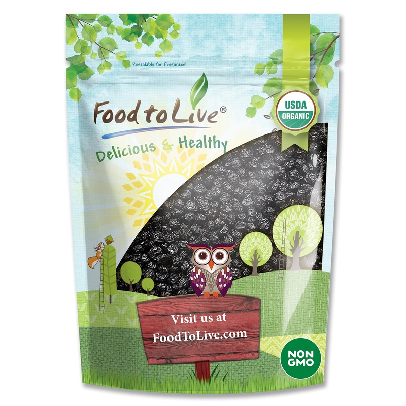 Food To Live Organic Dried Blueberries, 4 Pounds Non-Gmo, Whole Berries, Lightly Sweetened, Coated With Sunflower Oil, Kosher, V