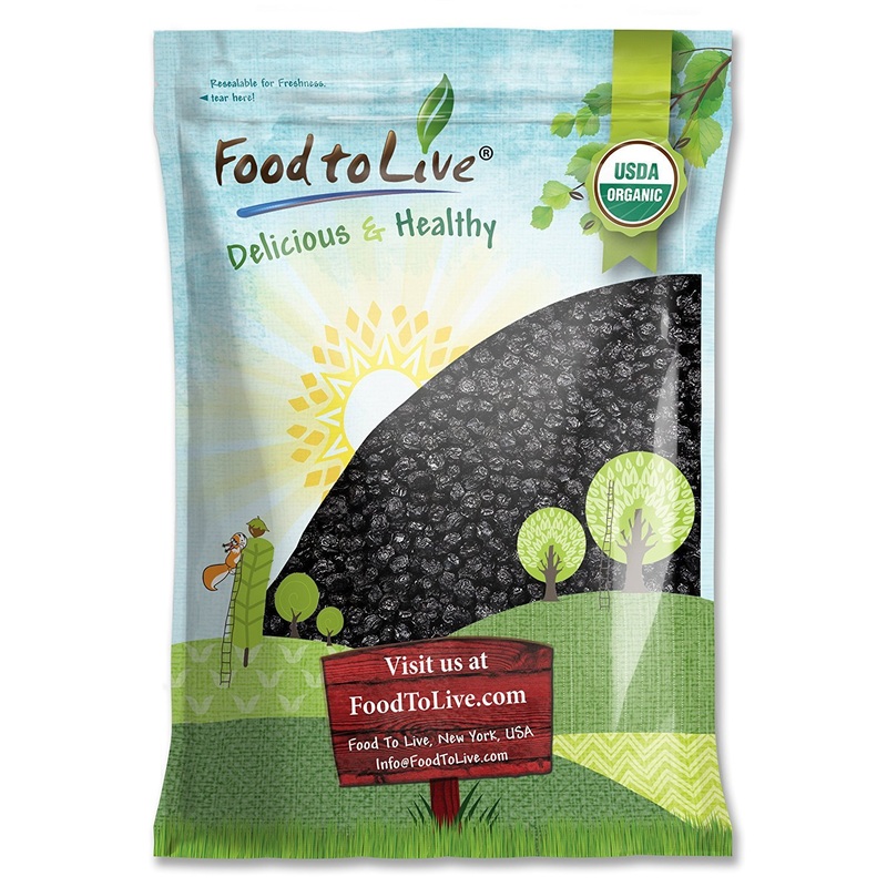 Food To Live – Organic Dried Blueberries, 8 Pounds – Non-Gmo, Whole Berries, Lightly Sweetened, And Coated With Sunflower Oil, K