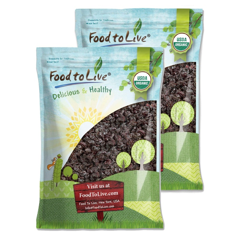 Food To Live Organic Dried Unsweetened Sour Cherries, 16 Pounds – Pitted Cherry Fruit, Non-Gmo, Raw, Sun-Dried, Unsweetened, Uns