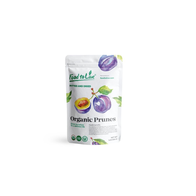 Food To Live Organic Pitted Prunes, 1 Pound – Dried California Plums, Non-Gmo, Kosher, Unsulfured, Unsweetened, Bulk