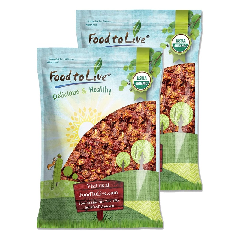 Food To Live Organic Sun-Dried Tomatoes With Sea Salt, 15 Pounds Salted, Non-Gmo, Kosher, Vegan, Unsulfured, Bulk
