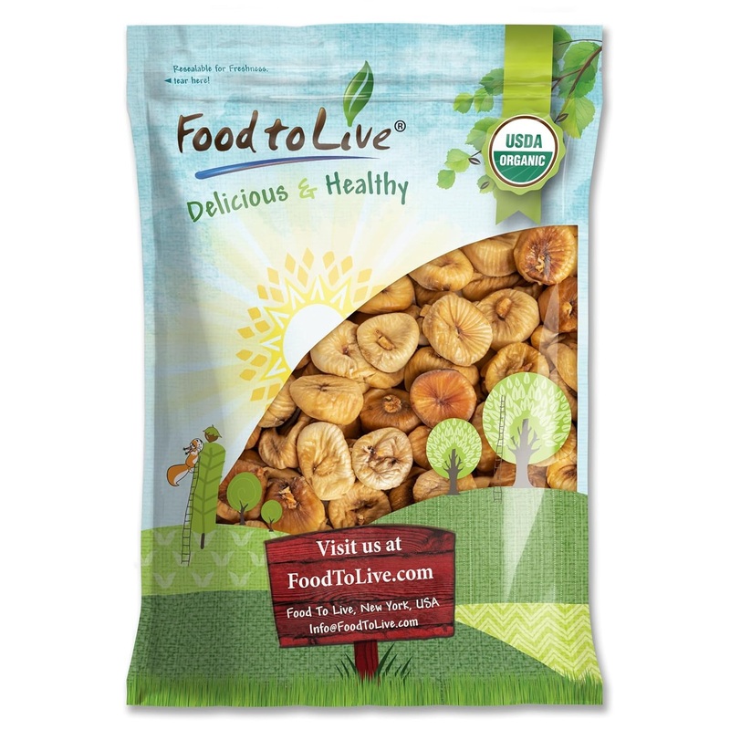 Food To Live Organic Turkish Smyrna Figs, 12 Pounds – Non-Gmo, Sun-Dried, Unsulfured, No Added Sugar, Kosher, Vegan, Bulk