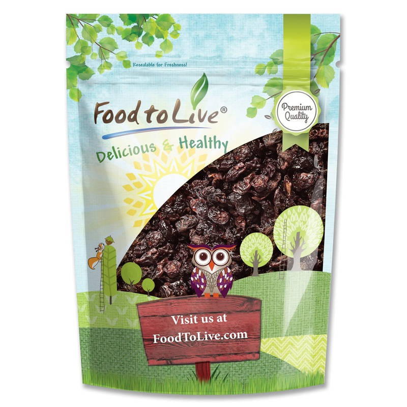 Food To Live Sun-Dried Dark Sweet Cherries, 1 Pound – Unsweetened Whole Raw Pitted Fruits, Unsulfured, No Added Oil, Sugar Or Pr