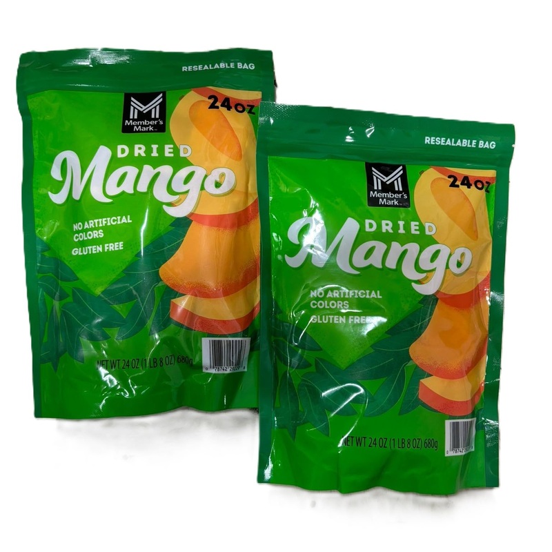 Member’S Dried Mangos, All Natural, Premium Quality, No Artificial Colors, Gluten Free (Resealable Bag) (24 Ounce) (2 Packs)