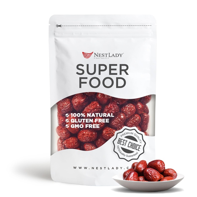 NESTLADY Premium Dried Jujube Dates (Hong Zao) – Natural Sweet, 200g/7.05oz for Tea, Cooking, and Healthy Snacks