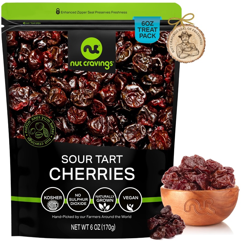Nut Cravings Dry Fruits – Sun Dried Sour Tart Cherries, Lightly Sweetened (6Oz – 1 Pack) Packed Fresh In Resealable Bag – Sweet