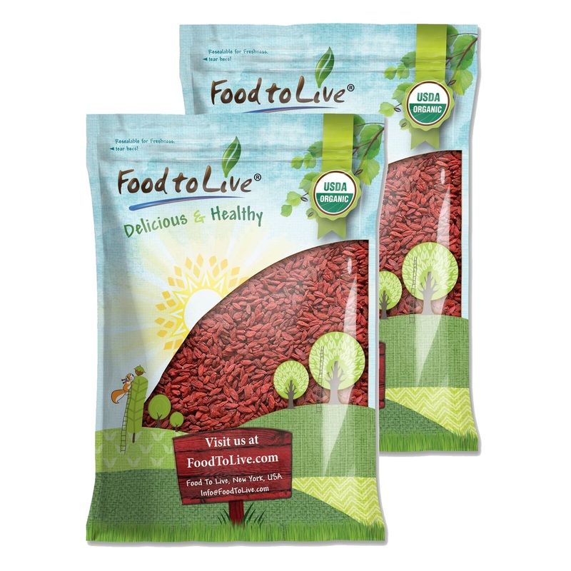 Organic Goji Berries, 10 Pounds – Sun Dried, Large And Juicy, Non-Gmo, Raw, Vegan, Sirtfood, Bulk