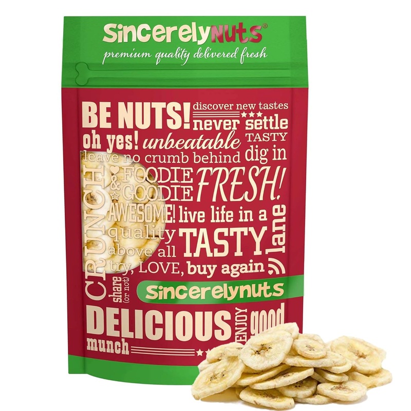 Sincerely Nuts Dried Banana Chips Sweetened – Fresh Sweet Dried Bananas Made W/Ripe Fruit & Coconut Oil – Kosher, Vegan & Gluten