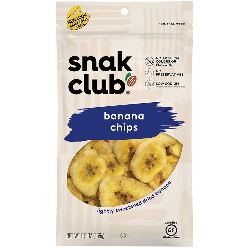 Snak Club All Natural Banana Chips, Gluten Free, Non-Gmo, 5.5-Ounces (6-Pack)