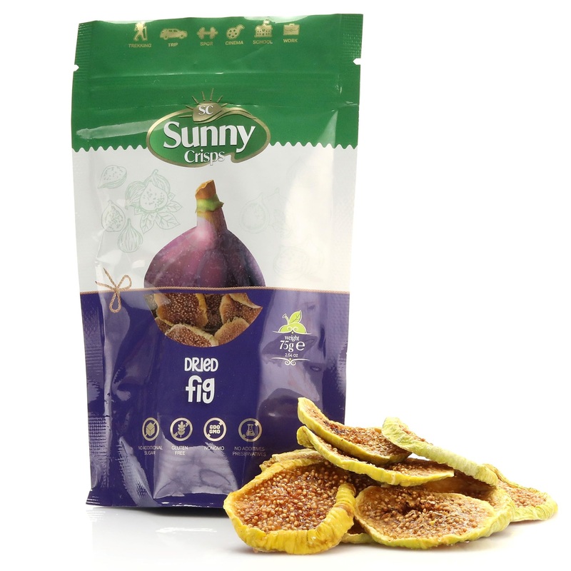 Sunny Crisps Dried Figs No Sugar Added 2.64 Oz – Smyrna Dry Figs, Sun Dried, Unsweetened, Unsulfured – Chewable, Sliced Figs Dri