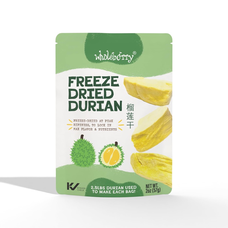 Wholeberry Freeze Dried Durian  Crispy Full Mouth Of Tropic Unsweetened Harvest From Most Mature In Thailand