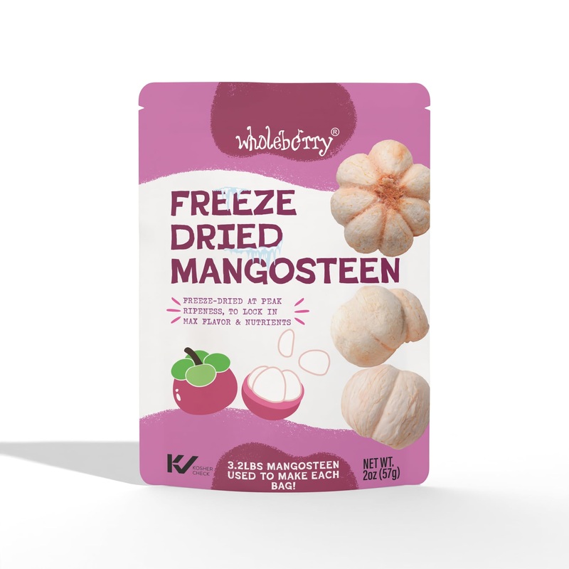 Wholeberry Freeze Dried Mangosteen 2Oz Freeze Dried Fruit Snack Perfect For Smoothies, Baking, Yogurt & Tea – 100% Natural Ripe