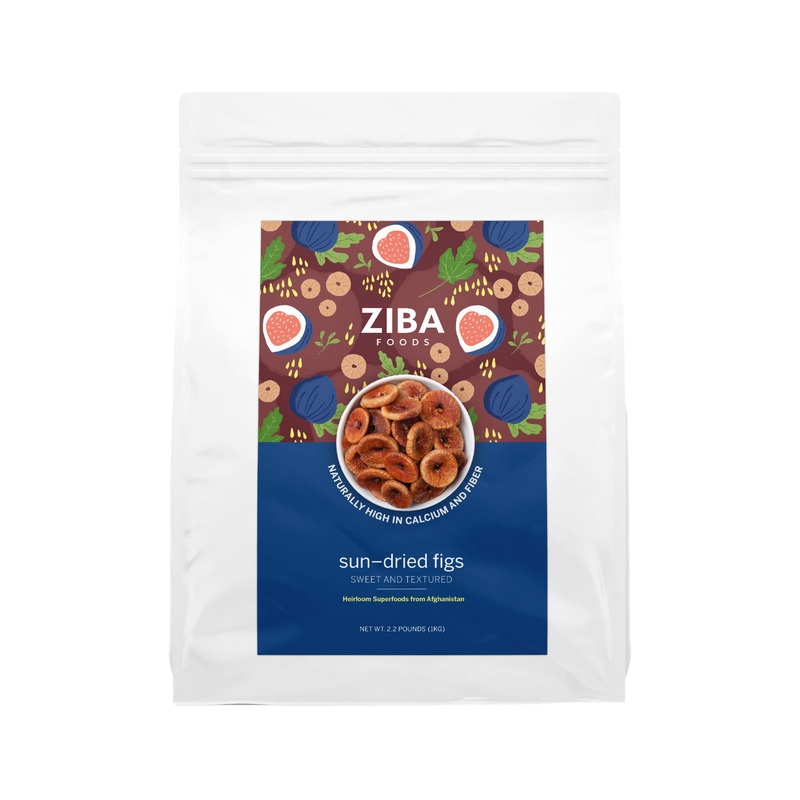 Ziba Foods Sun Dried Figs | 2.2 Lbs | No Sugar Added Non-Gmo, Gluten Free Dried Fig Snack | Vegan Figs Dried Fruit Easy To Seal