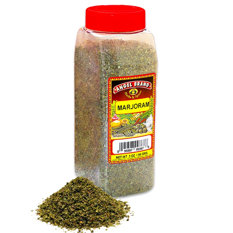 Angel Brand Marjoram Spice 3 Oz Bottle – Aromatic Dried Marjoram Leaves For Cooking, Seasoning, And Tea – Perfect For Soups, Ste